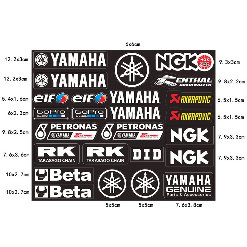 Motorcycle Gear Logo - 高級スタイリッシュなオートバイステッカーモト荷物ヘルメット用ホンダカワサキレーシングブランドロゴ DIY PVC デカール防水