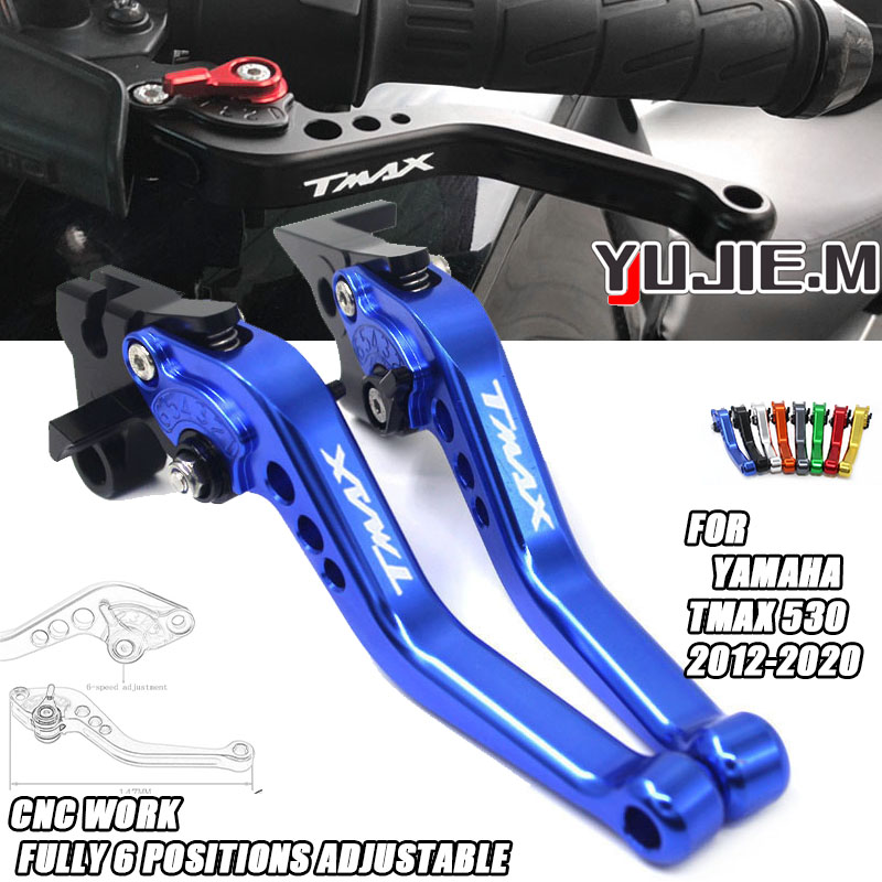 Motorcycle Gear Logo - オートバイ用の調整可能なブレーキクラッチレバー,ロゴ付き,CNC,tmax 500,tmax500,2008-2012, 2011, 2010