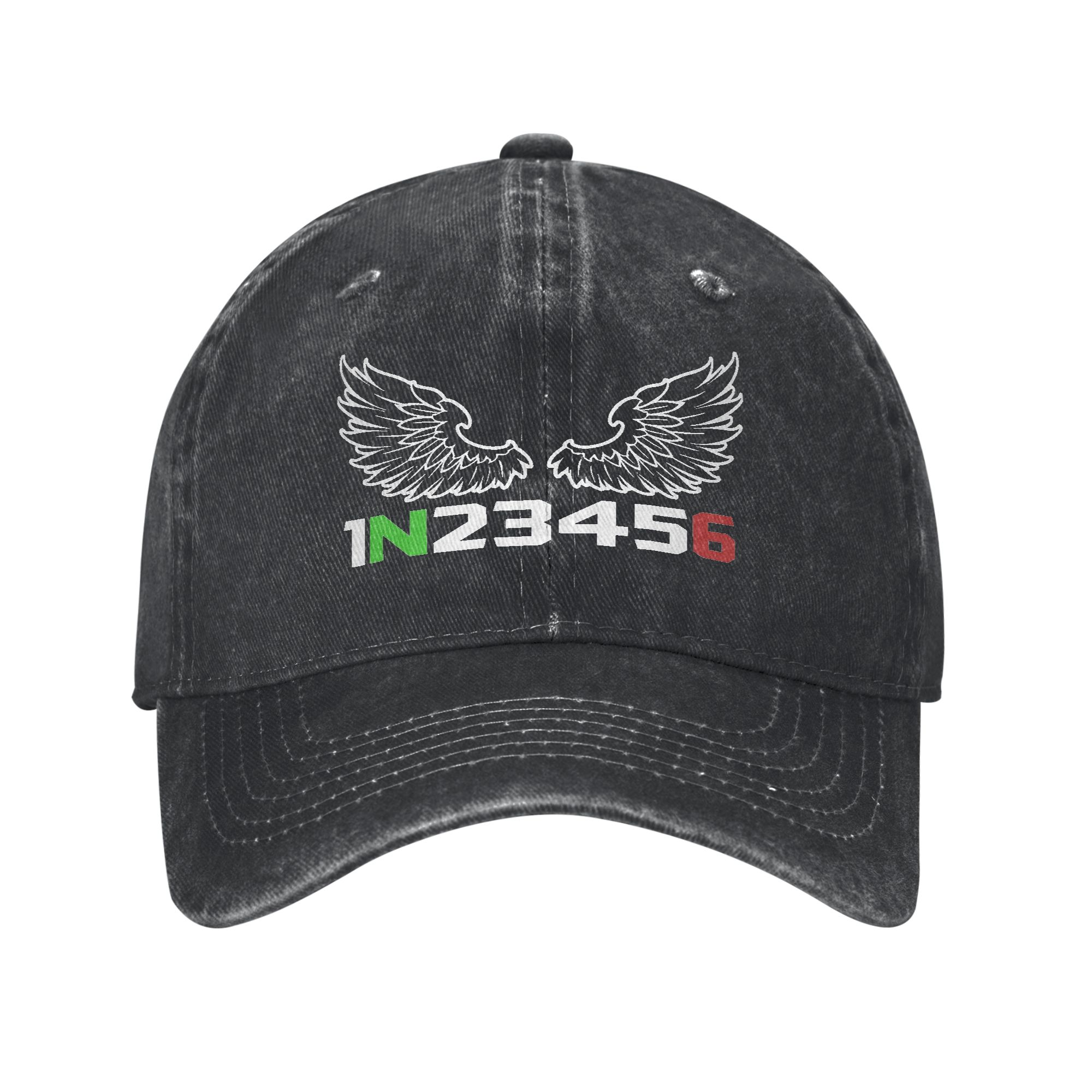 Motorcycle Gear Wash - 1N23456 エンジェルオートバイギア男性女性野球帽ディストレストウォッシュ帽子キャップレトロワークアウト調節可能なフィット帽子