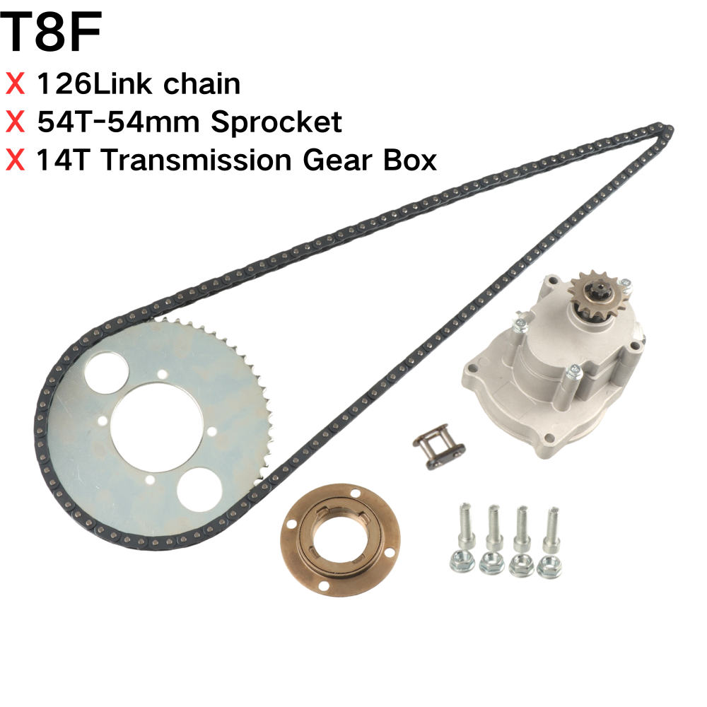 Motorcycle Gear Organizer - T8F 44T/54T 4ボルトリアスプロケット126リンクT8Fチェーンギアボックス（47cc 49ccポケットバイク、ミニモト、自転車、クワッド、ATV、電動スクーター用）