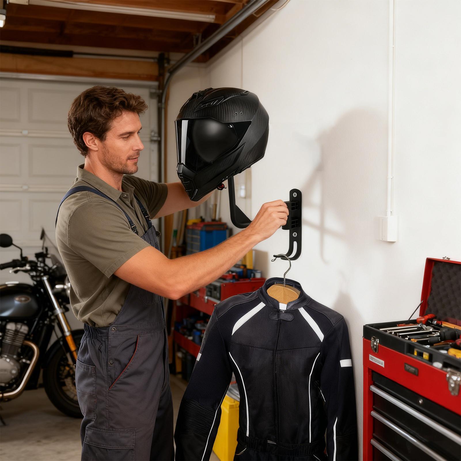 ヘルメットオーガナイザー省スペース180度回転可能なオートバ - Motorcycle Gear Organizer のレビューと価格