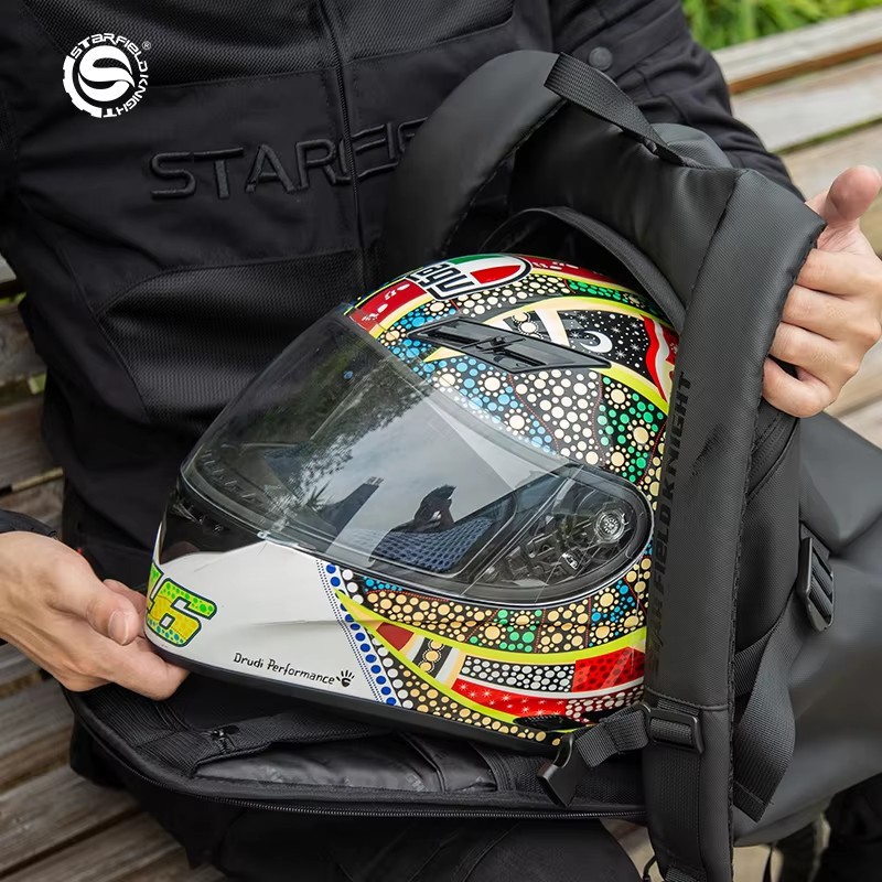 SFK オートバイヘルメットバッグ 大容量バックパック アウ - Motorcycle Gear Logo のレビューと価格