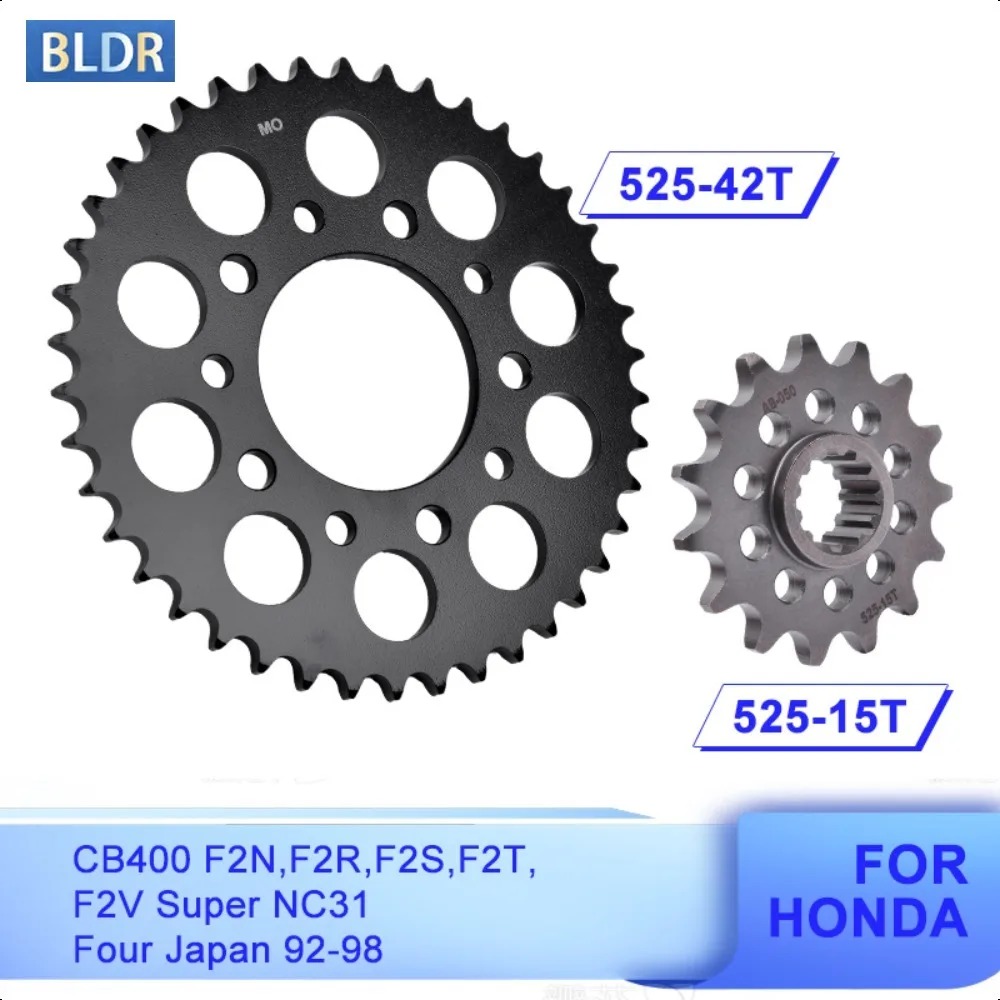 525 15T 42T フロントリアスプロケットギアホイール - Motorcycle Gear Japan のレビューと価格